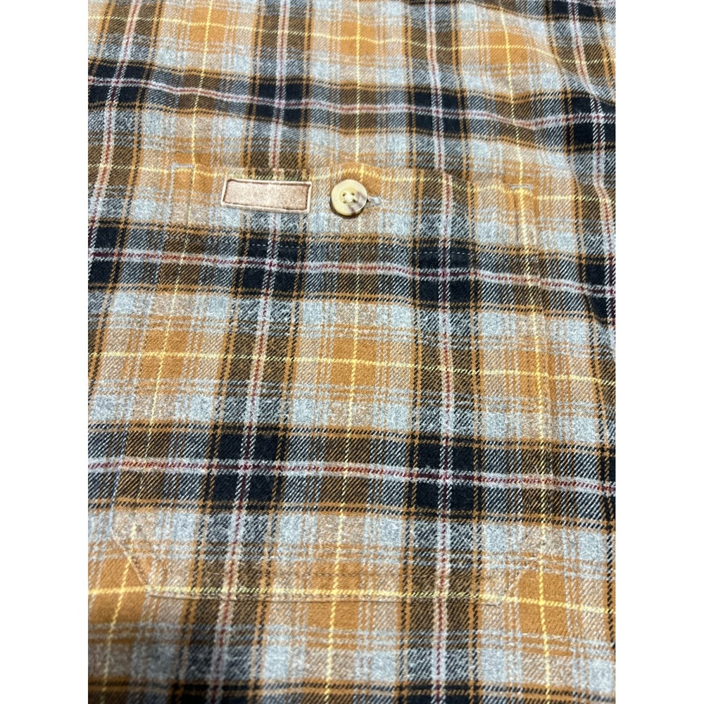 Carhartt Plaid Flannel Button Down Mens Large Brown Long Sleeve Work Shirt F06 - Picture 11 of 12